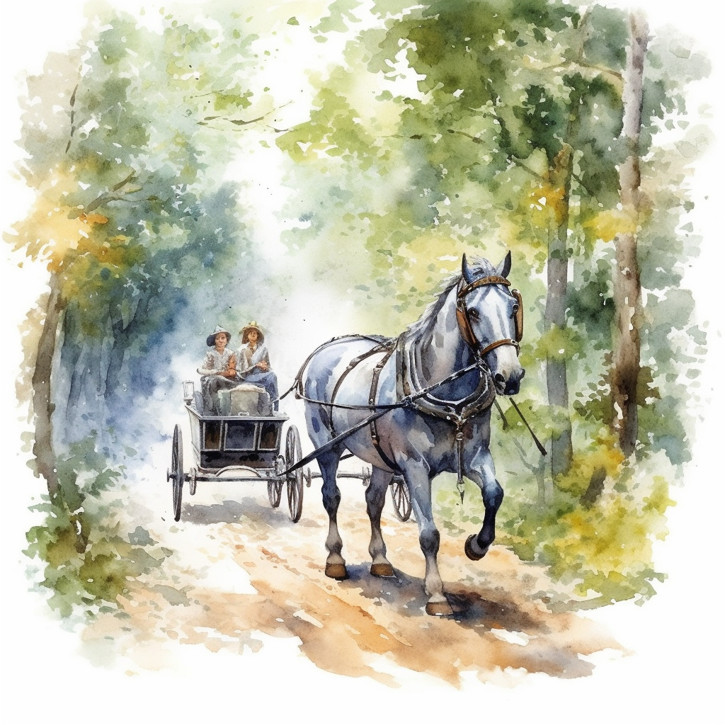 horse and carriage clipart