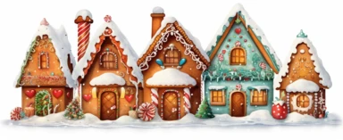 Realistic colorful gingerbread house, realistic, colorful, beautiful, vivid color, christmas, snow soil, hyperrealistic, white background, style by Lucy Fleming, watercolor, smooth gradients, black contour outline, ultra detailed, clipart elements, delicate pastel colors, solid white background, super clear, high quality