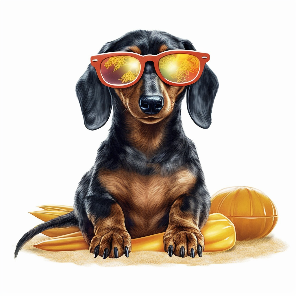 dog summer cliparts