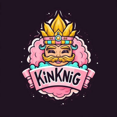 Puff Kings LOGO, logo design, clipart, kawaii, cute, 420 smoker logo, pastel, baked goods,