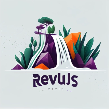 Logo design for Rejuv, vegetables at the bottom of a waterfall, feature company name, 2D, simple, flat, vector, clipart, carrots beets kale, green orange purple, white background