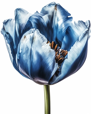 detailed watercolorart large garden blue tulip bulb no leaves , isolated on white background, realistic, clipart