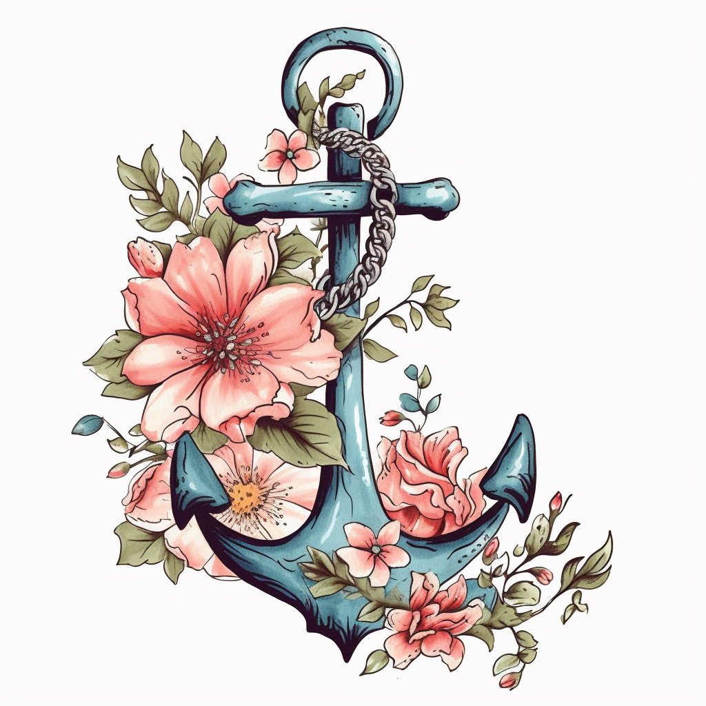 floral anchor clip art - Clip Art Library