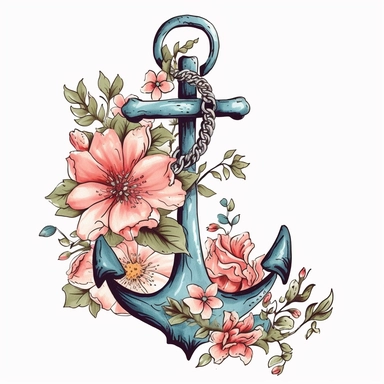 floral anchor clip art