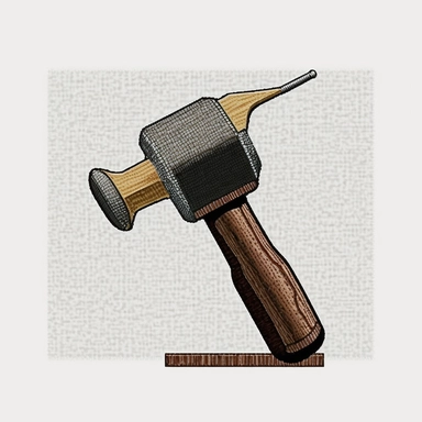 cute carpenter hammer embroidery clipart, A sharp photograph of an expensive