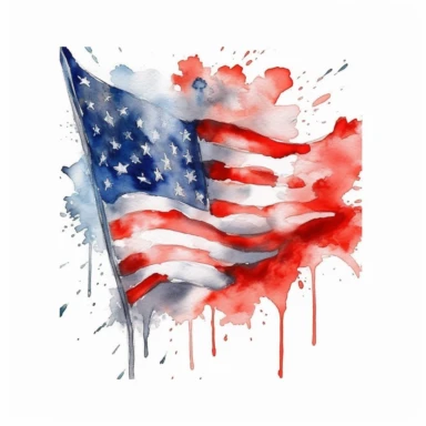 watercolor happy memorial day clip art, white background