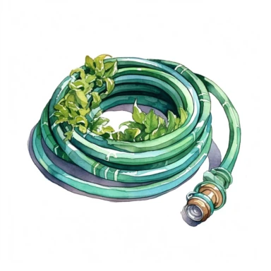 design clipart of garden hose, watercolor style, high quality images, solid white background