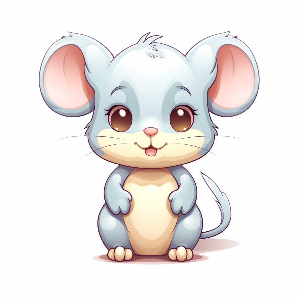 clipart, cute kawaii mouse isolated on a white background, cartoon ...