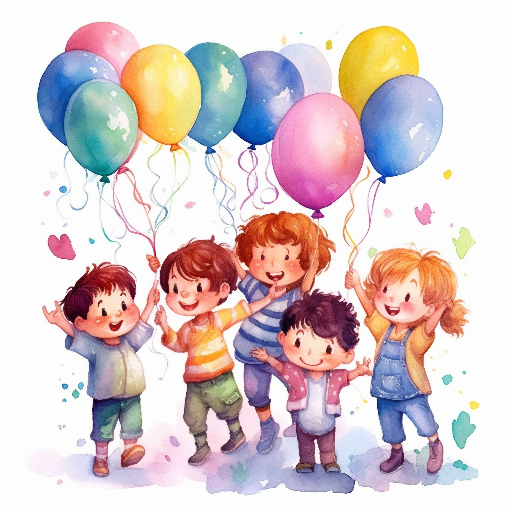 Theme: watercolor clipart | Concept: happy birthday | Emotions: cute ...