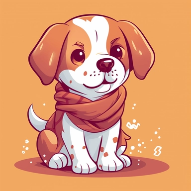 cartoon clipart illustrations for dog lover, in the style of ai weiwei, animated gifs, light maroon and orange, kawaii pop art, uhd image, high-contrast shading, skeletal