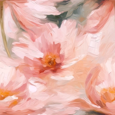 Bohemian blush impasto oil painting of a single Wild Flower, Clipart pattern, Oil paint Dusty blush single Flower , impressionistic Bohemian Flower