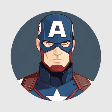 minimalistic captain america, clipart, sticker
