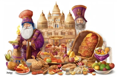 jewish+purim , highly detailed, isolated on white, clipart,