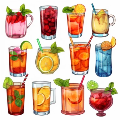 Alcoholic Drinks clipart, Summer party, Printable Stickers PNG, ,digital clipart, Transparent background , individual elements, high detail, High Quality PNG Images realistic color Summer drinks, Lemonade, iced tea, and colorful cocktailsm Alcoholic Drinks clipart, Summer party, cliparts,individual elements, high detail, High Quality PNG Images, Transparent background , pack for telegram