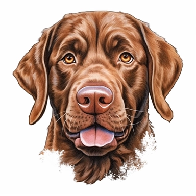 Funny Chesapeake Bay Retrievers dog Face Sublimation Clipart, caricature painting, Illustration clipart, 4K, extremely detailed
