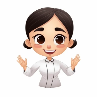happy cute Massage Therapist face, cartoon, clipart, mascot, isolated on white background