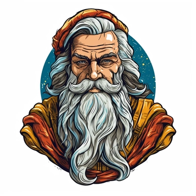 full of wisdom man half body clip art