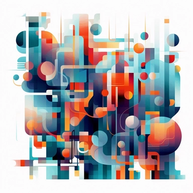 abstract vector graphic drawing close up of a colorful geometric shapes combination with a white background, james gilleard and james jean, escher, trending on artisation, by Sam Spratt, dan mcpharlin: : clipart icon, simple gradient color from gray to metalic blue, vector - based, sharp border, plane color and very defined