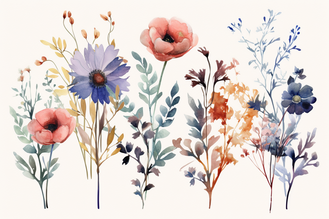 blue flower cliparts