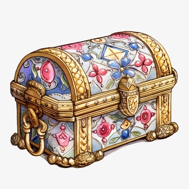 Victorian Jewelry Box: Create a clipart of a luxurious Victorian jewelry box, embellished with intricate patterns, velvet lining, and compartments for storing rings, necklaces, and bracelets, watercolor Clipart, watercolor Sublimation graphics, hand drawn illustration by james christensen style, Watercolor clipart, single design, single object, print on demand image, PNG transparent background, white background for removing background - - no text shadow font watermark, 8k