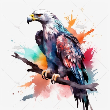 vector art, logo design, Bald Eagle on the branch drawing, Bald Eagle on the branch clipart, transparent background, 4k quality, flawless drawing , Alebrije, abstract, Illustrators, by Sabbas Apterus