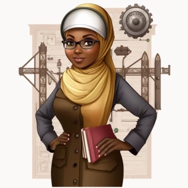 black muslim woman engineer clipart