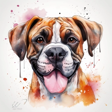 happy Boxer dog clipart , original hand drawing, watercolor, understated and flawless for t shirt and cup printing, happy cute smily Basset Hound , transparent background, realistic painting, portrait without writing , style of the artwork, mood of the aartwork, vector, contour , white background, 8K quality, ultra detailed , without signature and without meaningless lines, clipart, white background, High Quality, no writting background, no writting, ultra detailed, no symbol, without logo and e