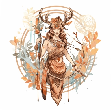 clipart archer, zodiac sign, boho style, natural colored, high resolution, white background