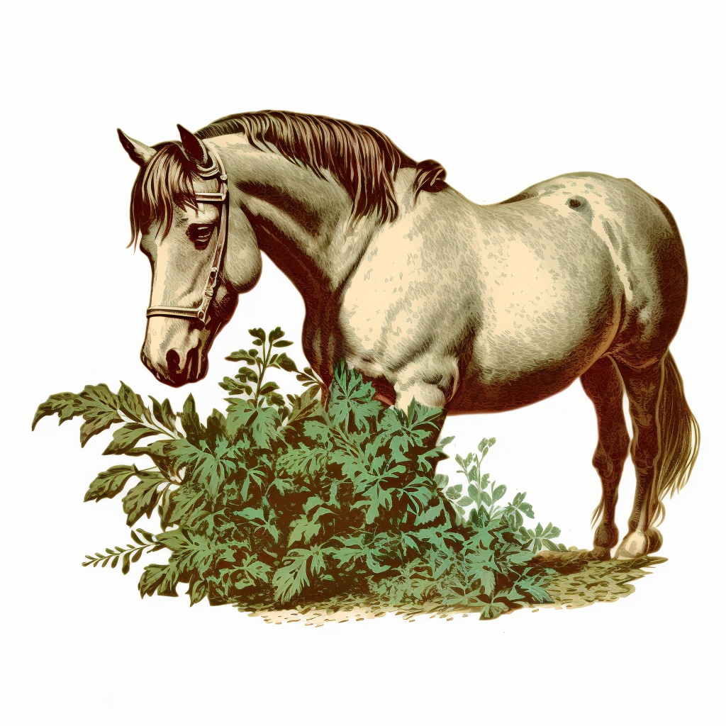 horses eating cliparts