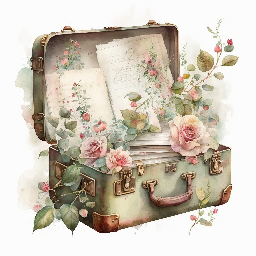 open suitcase clipart
