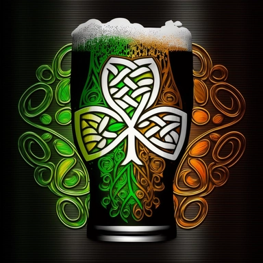 clipart, celtic pattern, irish flag beer shamrocks, abstract design