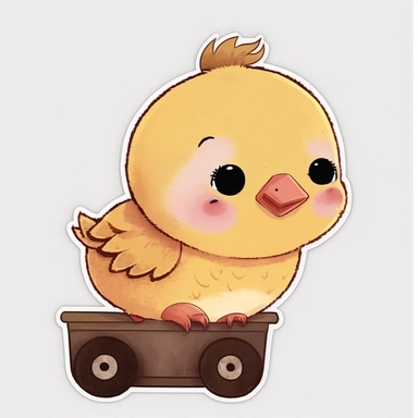 copy style of picture and give me cute chick sticker clipart white background