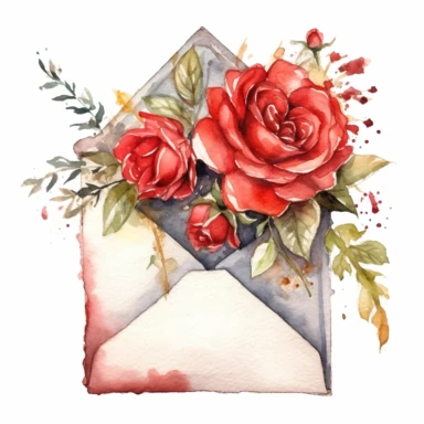 love letter watercolor clipart