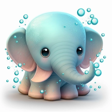 clipart style cute dumbo octopus