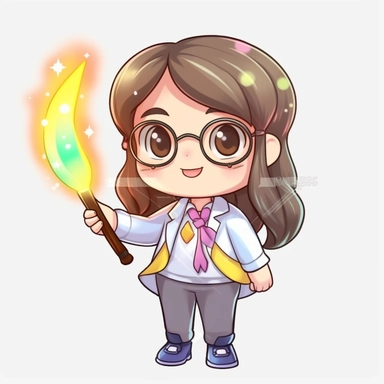 kawaii style rainbow cute teacher with a magic wand, casting spells to make learning fun and engaging for students, Best quality, 8K, HD, white background, no background, sublimation file, png, 2d, Cute kawaii style, vector clipart