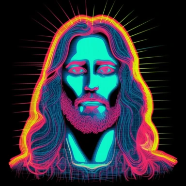 glowing neon jesus clip art