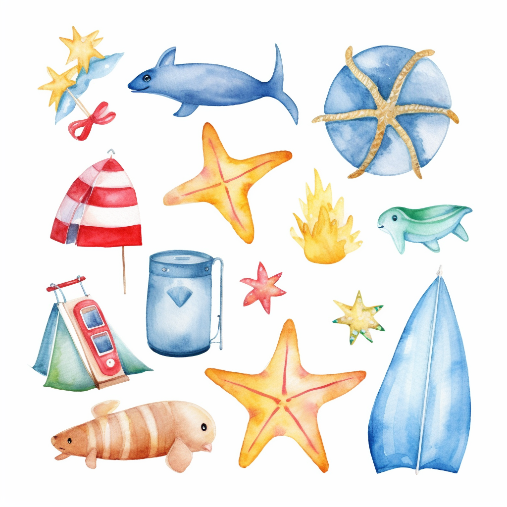 beach toys cliparts
