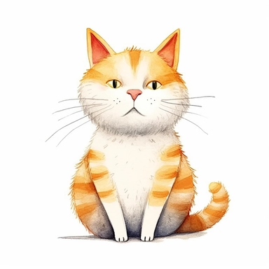 Axel scheffler illustration style ginger and white cat, high definition, 16k, insanely detailed, fine detail, sharp focus, illustration, white background, isolated clipart vector