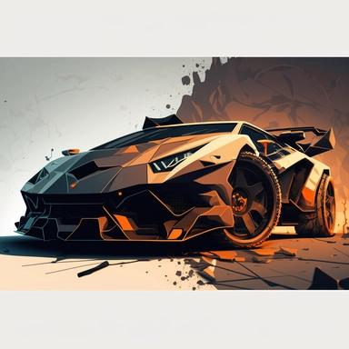 car unreal engine, vector, sharp focus, super detailed, illustration, 16:9, v4, q2, 16k, High quality, clipart style
