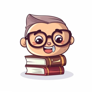 happy cute Librarian face, cartoon, clipart, mascot, isolated on white background