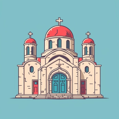 Greek church simple vector art clip art style