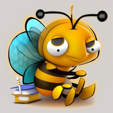 student bee, abstract, in style of Clipart kids
