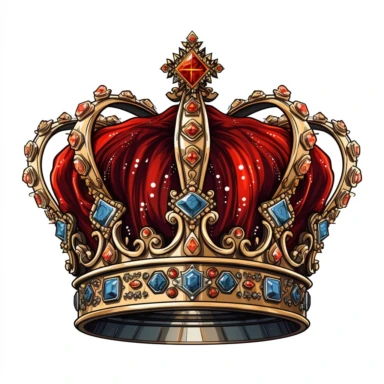 drawn bright crown of the monarch on a transparent background. decent vector clipart.
