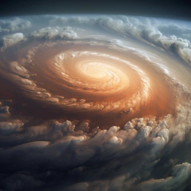 Clipart, A swirling storm on the surface of Jupiter, hyperrealistic, hyper high definition
