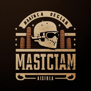 logo formexican cartel, simple design, clipart, ar-15, border wall, bricks of sugar, ski mask, flea market, 1980s vibe, minimalistic design, urban brand recognition, famous, high end marketing, 2 color vector image, simple yet stylish, positive impact, in the style of a tee-shirt logo