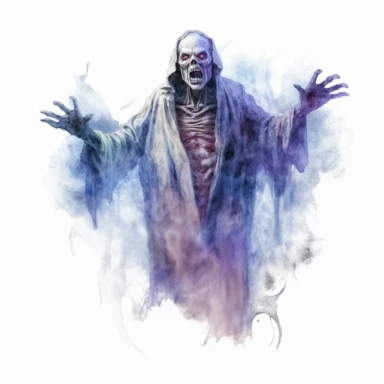 mystical dark scary watecolor halloween horror zombie clipart, hd 4k, detailed, focused, isolated on white background