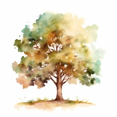watercolor oak tree clipart - watercolor clipart - watercolor tree, single design