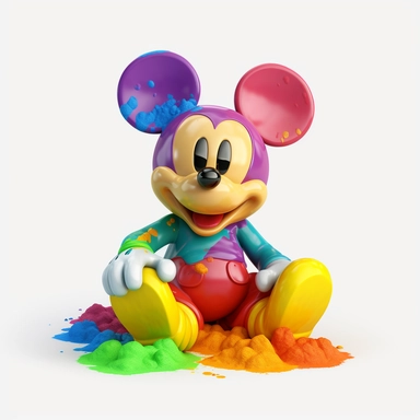 Disney, Mickey Mouse, Colorfull, 3d Clipart, White Background