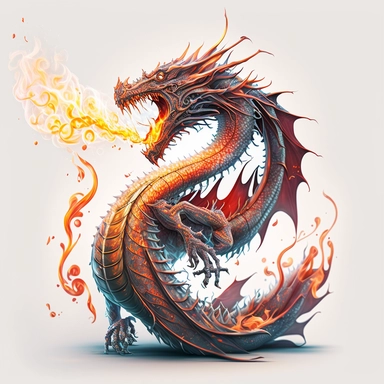 intricate drawing showcasing a fire-breathing dragon, whole body dragon, tattoo style, highly detailed clean, vector image, photorealistic masterpiece, professional photography, realistic, flat white background, isometric, vibrant vector, clipart, illustration, realism, center image, 4k, surrealism, cinematic, front view, white background