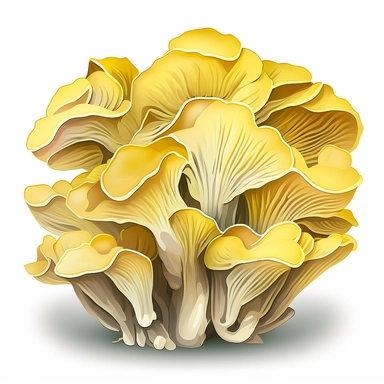 clump of light yellow oyster mushrooms clipart